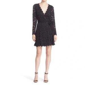 Diane Von Furstenberg Women’s Navy Lace Long Sleeve Shaelyn Dress Size 2